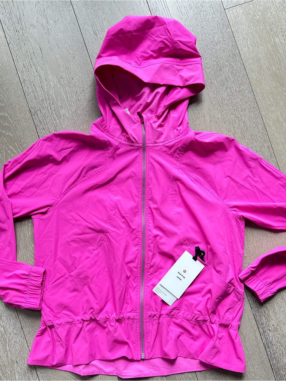 NWT Lululemon Pack It Up Jacket Pow Pink Hooded Packable Windbreaker Size 10